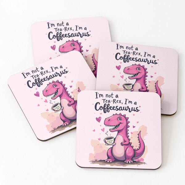 Item preview, Cute Dinosaur with Coffee Instead Of Tea designed and sold by InkCraftHouse.