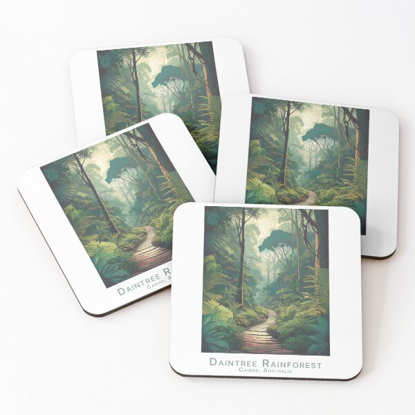 Item preview, Vintage Minimal Retro Travel Poster - Daintree Rainforest Cairns Australia designed and sold by pod24.
