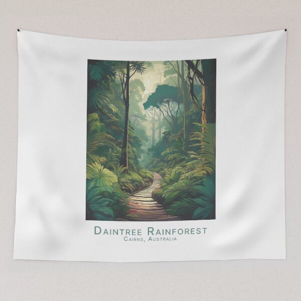 Item preview, Vintage Minimal Retro Travel Poster - Daintree Rainforest Cairns Australia designed and sold by pod24.