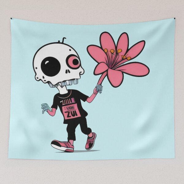 Item preview, Cute Skeleton with Giant Flower - Quirky Undead Art designed and sold by Prime-Studio.
