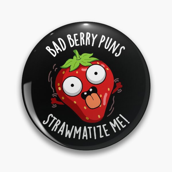 Item preview, Bad Berry Puns Straw-matize Me Funny Strawberry Pun (Dark BG) designed and sold by punnybone.
