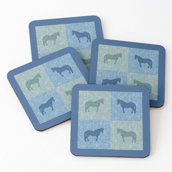 Item preview, Wild Horse Blanket Burlap Checkerboard Green and Blue  designed and sold by Art in My Loft.