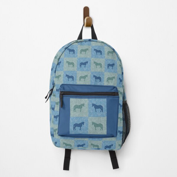 Item preview, Wild Horse Blanket Burlap Checkerboard Green and Blue  designed and sold by Art in My Loft.