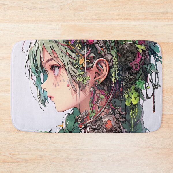 Item preview, Adorned Nature Cyberpunk Anime Girl designed and sold by bubblegoth.