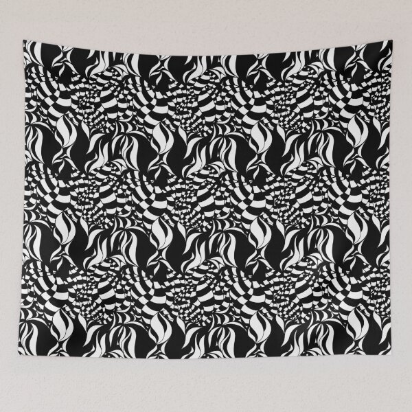 Item preview, Psychedelic Black and White pattern designed and sold by LAEC-Shop.