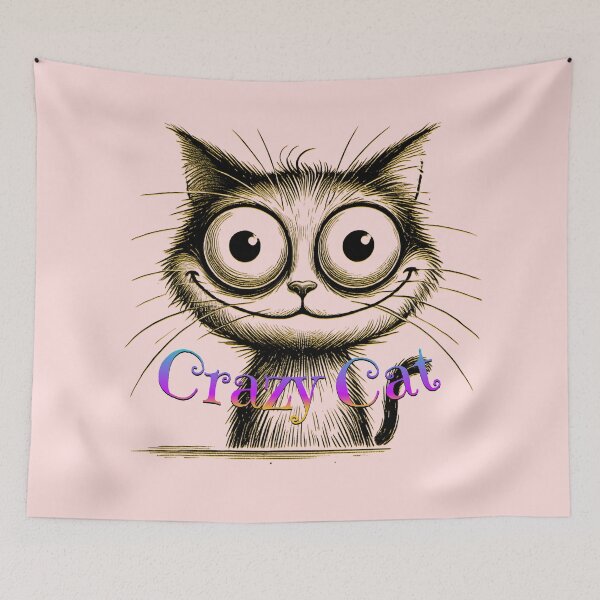 Item preview, Crazy Cat - Fun and Quirky Feline Design designed and sold by SportyAndArtful.