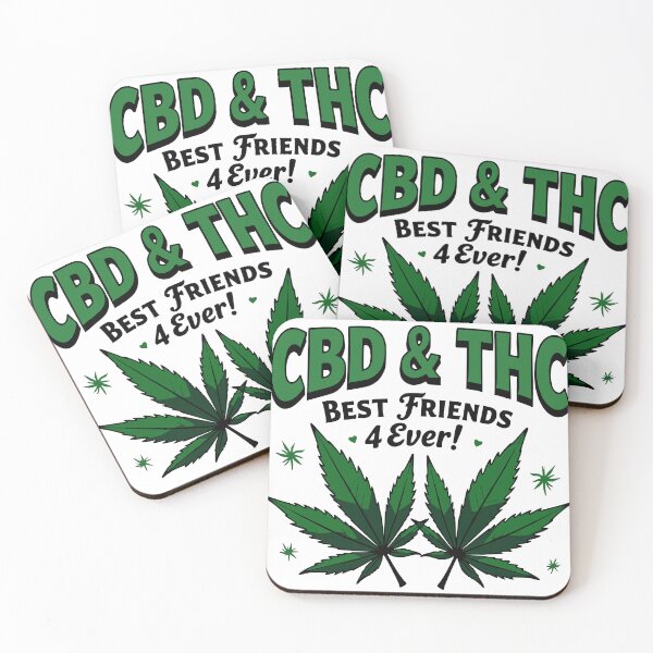 Item preview, CBD & THC best friends 4 ever! 2 marijuana leafs designed and sold by JonathanP514.