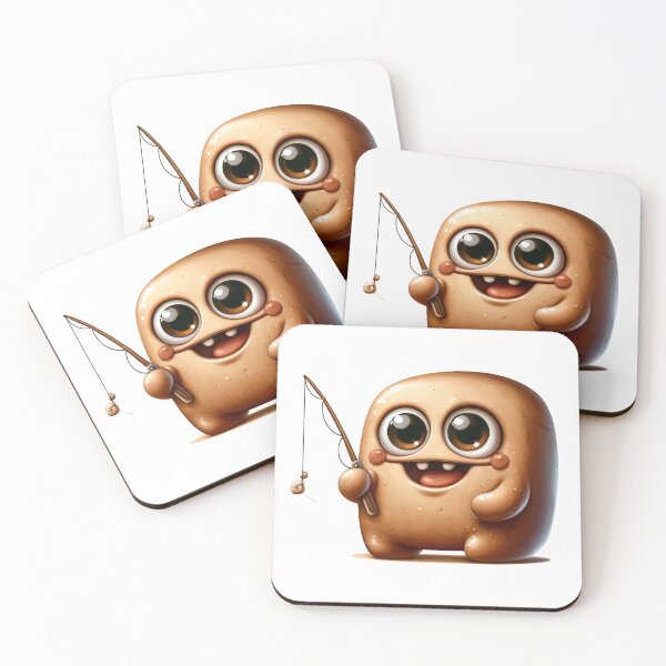 Item preview, Cute Adorable Brown Monster Fishing designed and sold by baebrand-art.