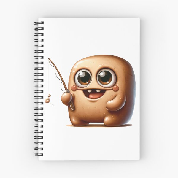 Item preview, Cute Adorable Brown Monster Fishing designed and sold by baebrand-art.