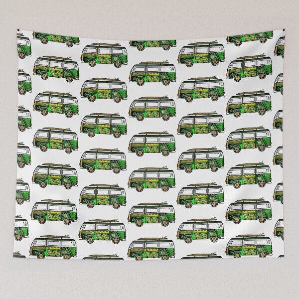 Item preview, Green Tribal Van with Surfboard designed and sold by Steeb757.