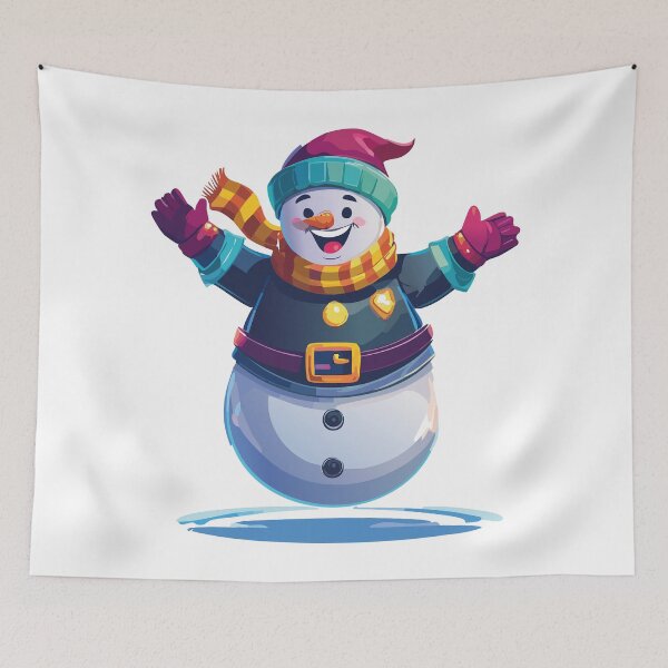 Item preview, jumping snowman in a Christmas costume designed and sold by Pr7em.