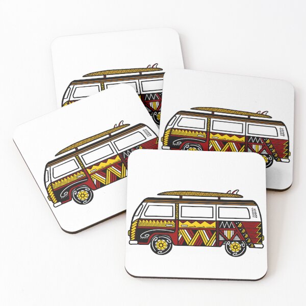 Item preview, Red Tribal Van with Surfboard designed and sold by Steeb757.