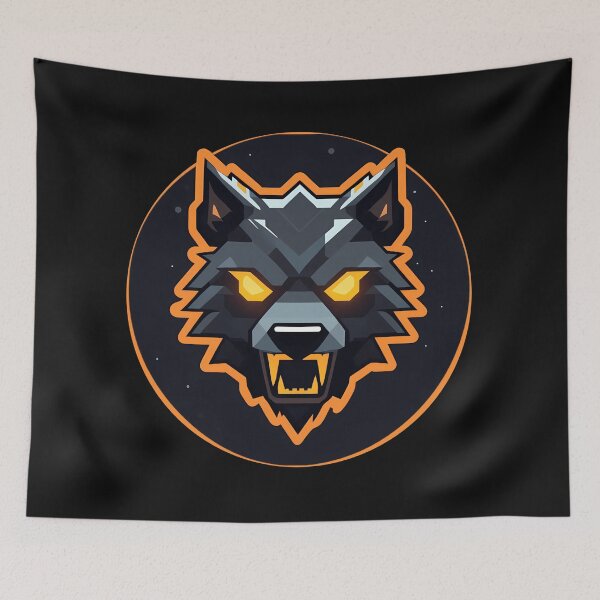 Item preview, Pixelated Wolf: Retro Gaming Halloween Print designed and sold by cabana.space.
