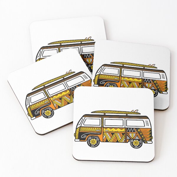 Item preview, Orange Tribal Van with Surfboard designed and sold by Steeb757.