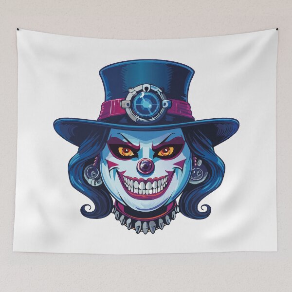 Item preview, scary women clown face in hat designed and sold by Pr7em.