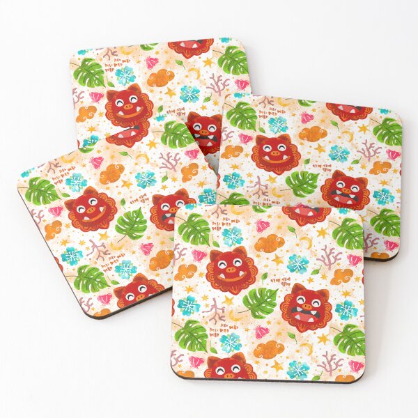 Item preview, Cute Chinese Guardian Lion-Dog Tropical Aesthetic  designed and sold by lingartdesign.