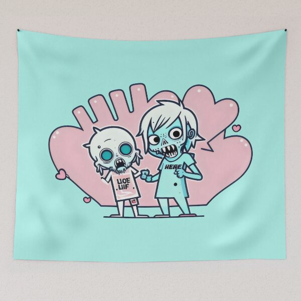 Item preview, Zombie Duo in Love - Cute Undead Couple Art designed and sold by Prime-Studio.