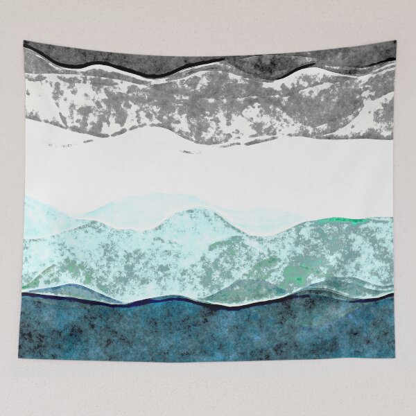 Item preview, Wavy Grungy Watercolor Abstract Digital Frayromantic Pride Flag designed and sold by Chaos Queery.