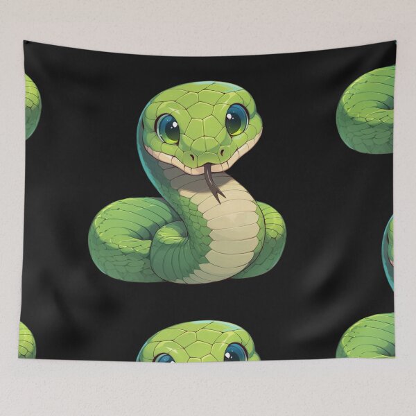 Item preview, Kawaii green snake designed and sold by MendaciousMina.