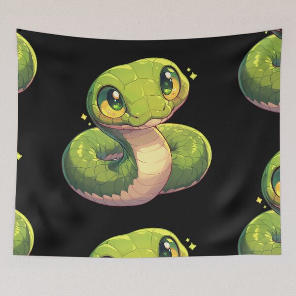 Item preview, Kawaii green snake designed and sold by MendaciousMina.