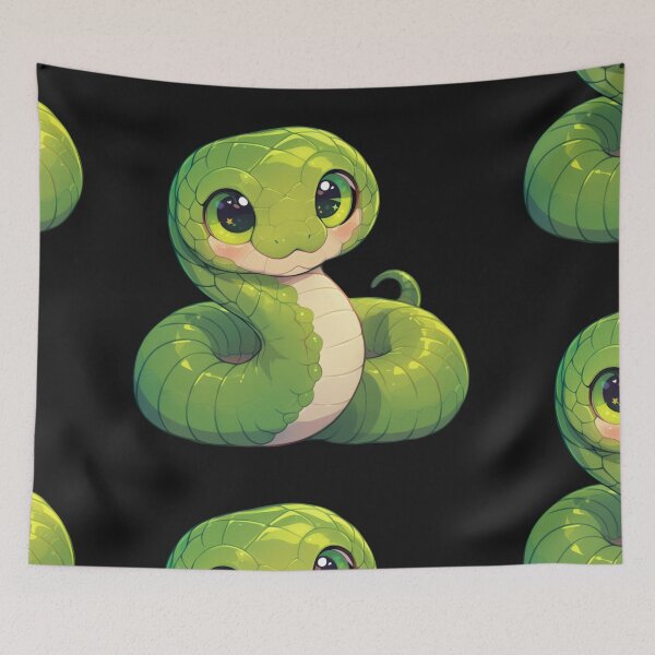 Item preview, Kawaii green snake designed and sold by MendaciousMina.