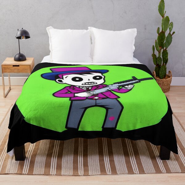 Item preview, Zombie Mobster with Gun - Neon Cartoon Gangster Design designed and sold by Prime-Studio.