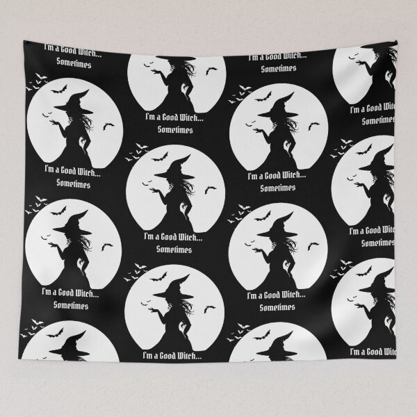 Item preview, I'm a Good Witch... Sometimes – Cute Retro Halloween Witch Art designed and sold by Art-Rosa.