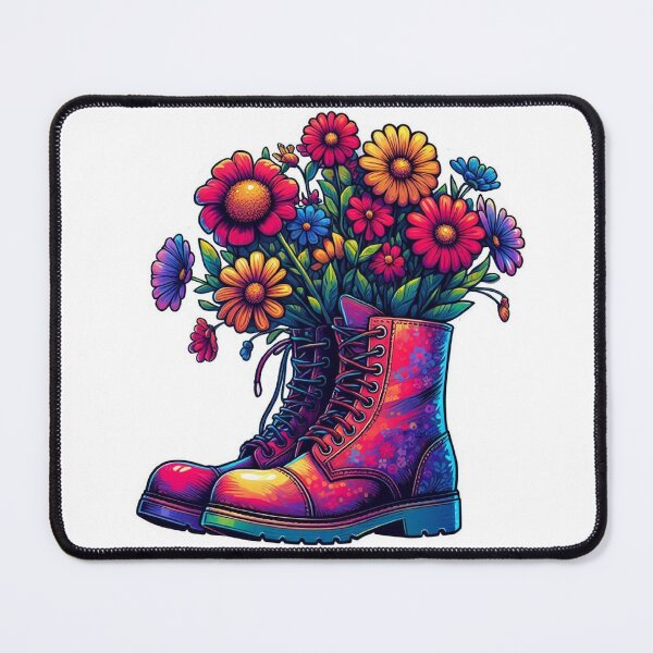 Item preview, Neon Wildflowers In Boots designed and sold by Spike The Punch Design Co..