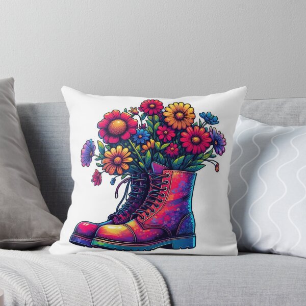 Item preview, Neon Wildflowers In Boots designed and sold by Spike The Punch Design Co..