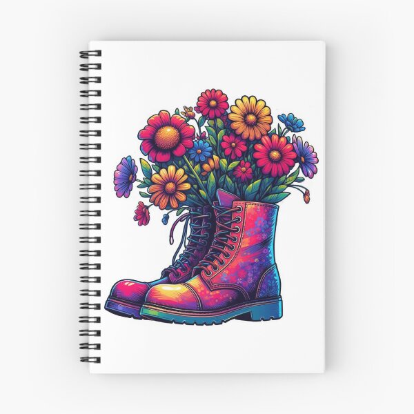 Item preview, Neon Wildflowers In Boots designed and sold by Spike The Punch Design Co..