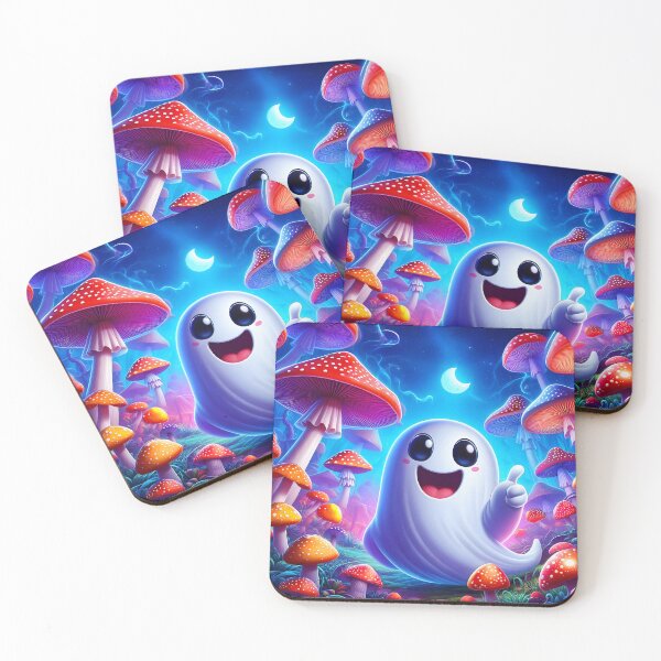 Item preview, Shroom Ghostie thumbs up halloween cartoon designed and sold by EmeraldeaArt.