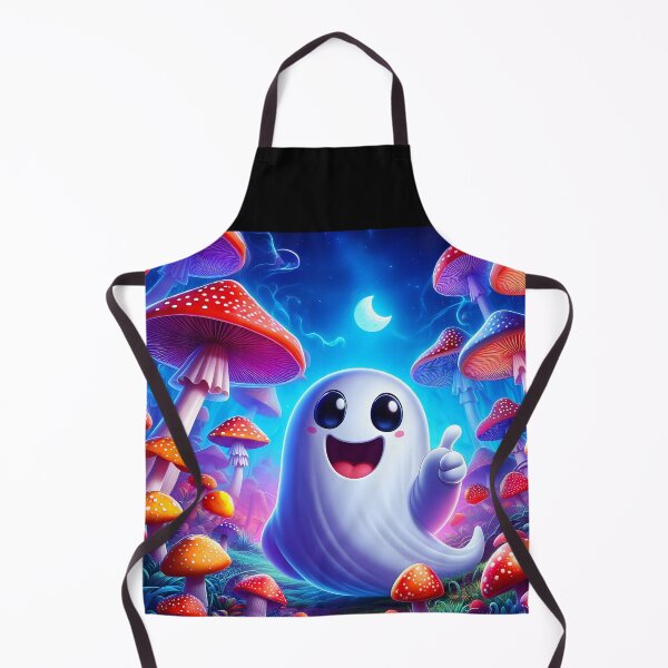 Item preview, Shroom Ghostie thumbs up halloween cartoon designed and sold by EmeraldeaArt.