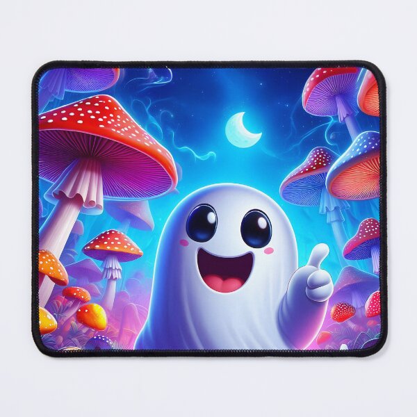Item preview, Shroom Ghostie thumbs up halloween cartoon designed and sold by EmeraldeaArt.