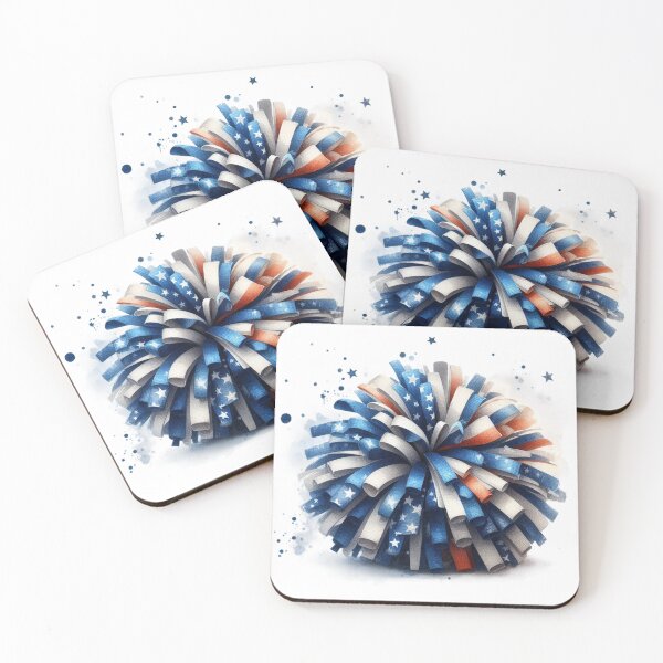 Item preview, Cheerleader,Pom Pom,American Flag Colours designed and sold by deniz kaya.