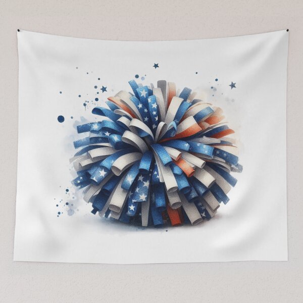 Item preview, Cheerleader,Pom Pom,American Flag Colours designed and sold by deniz kaya.