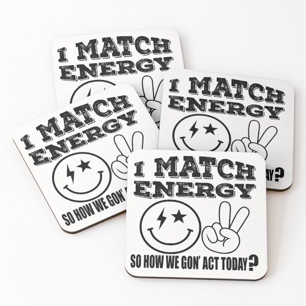 Item preview, I Match Energy So How We Gon' Act Today Face Peace Sign Black designed and sold by SandyMDesigns.