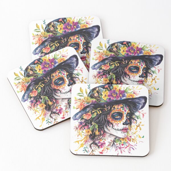 Item preview, Floral-decorated skeleton art designed and sold by natalidesign.