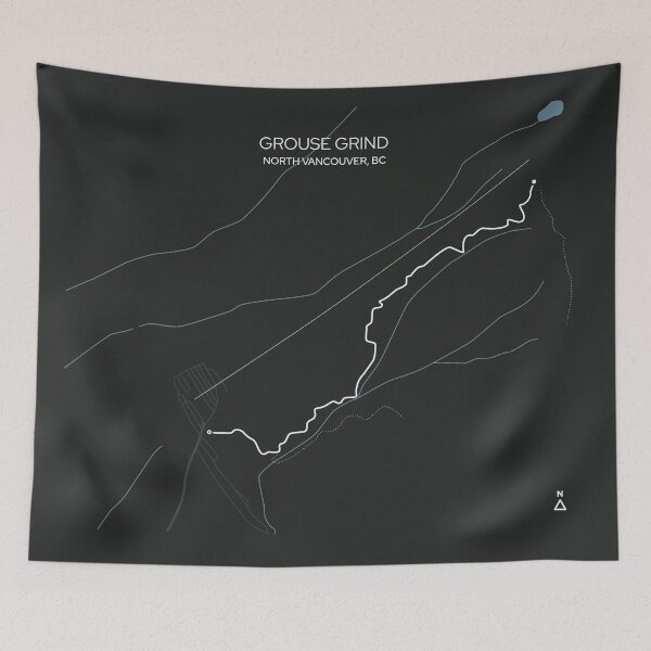 Item preview, Grouse Grind Trail Map - Charcoal designed and sold by LaForaCanada.
