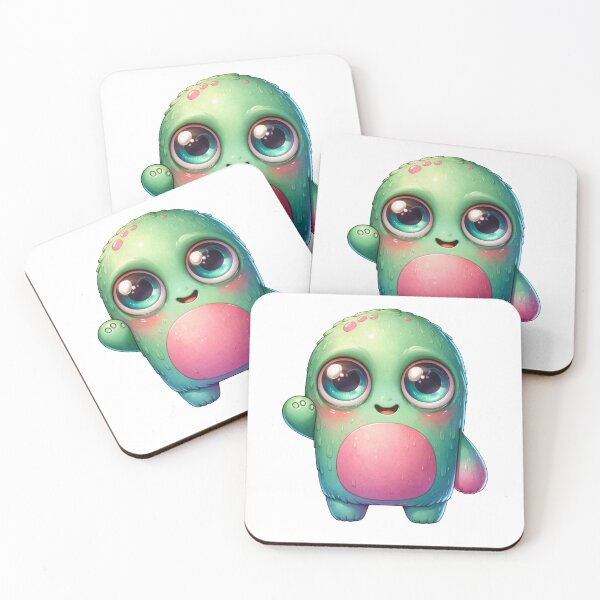 Item preview, Cute Adorable Green and Pink Monster designed and sold by baebrand-art.