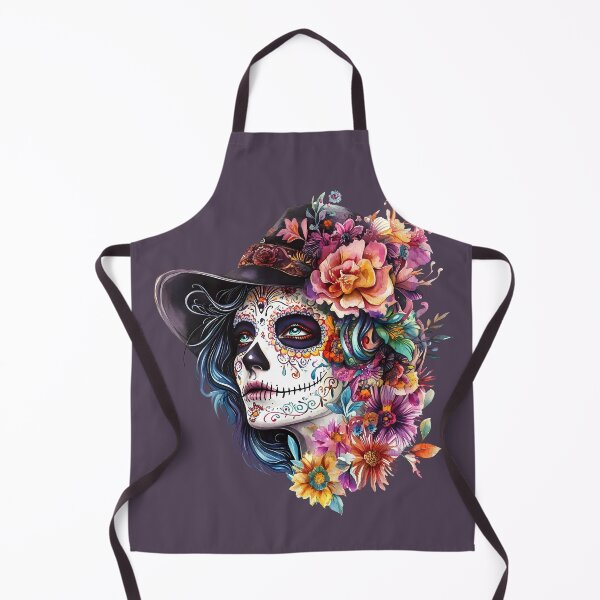 Item preview, Vivid skull illustration featuring detailed makeup designed and sold by natalidesign.