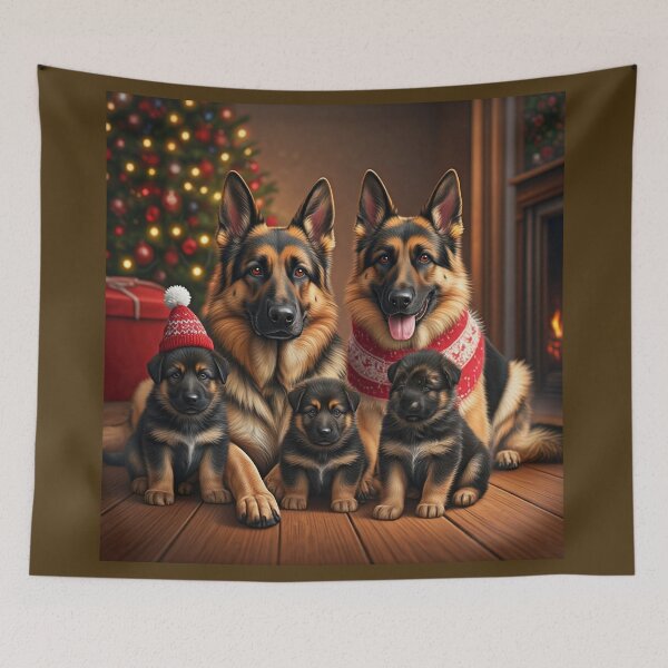 Item preview, German Shepherd Family Christmas designed and sold by kyxur.