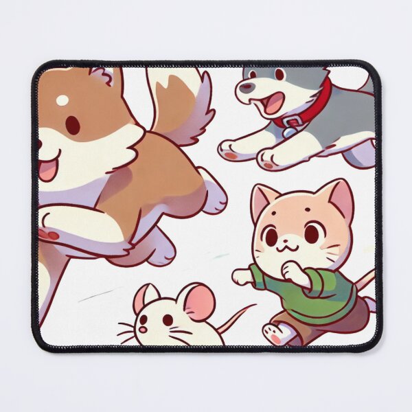 Item preview, dog playing with cat and mouse designed and sold by LOAMBO5AI.