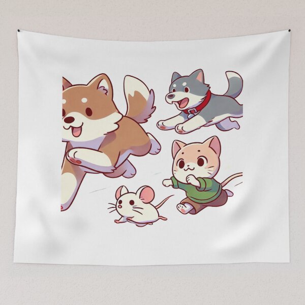 Item preview, dog playing with cat and mouse designed and sold by LOAMBO5AI.