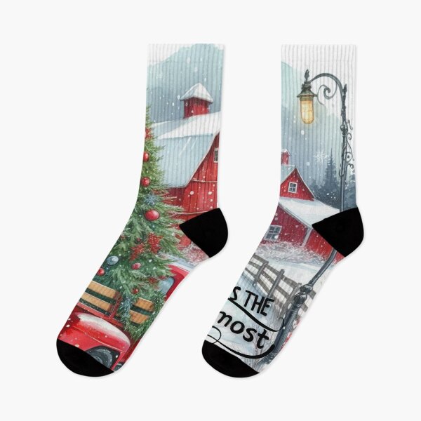 Item preview, Farm Barn,Pine Trees ,Christmas,Snow designed and sold by deniz kaya.