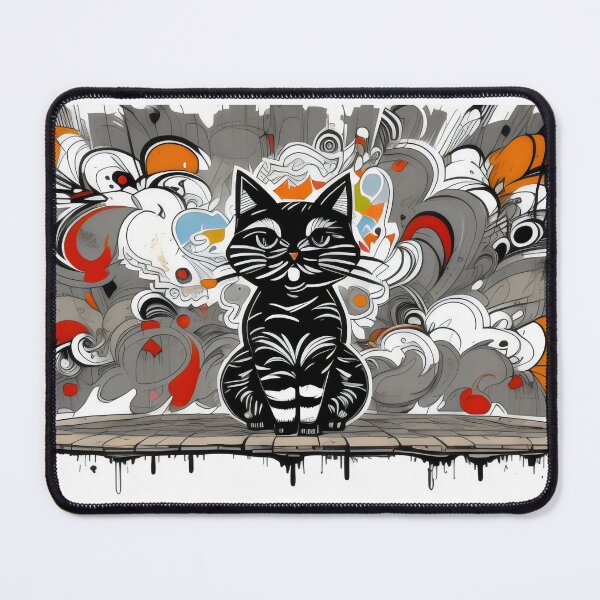 Item preview, Abstract Graffiti Black Cat with Urban Street Art Vibes designed and sold by Cherry-Cat.