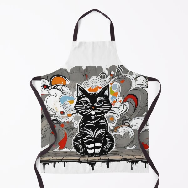 Item preview, Abstract Graffiti Black Cat with Urban Street Art Vibes designed and sold by Cherry-Cat.