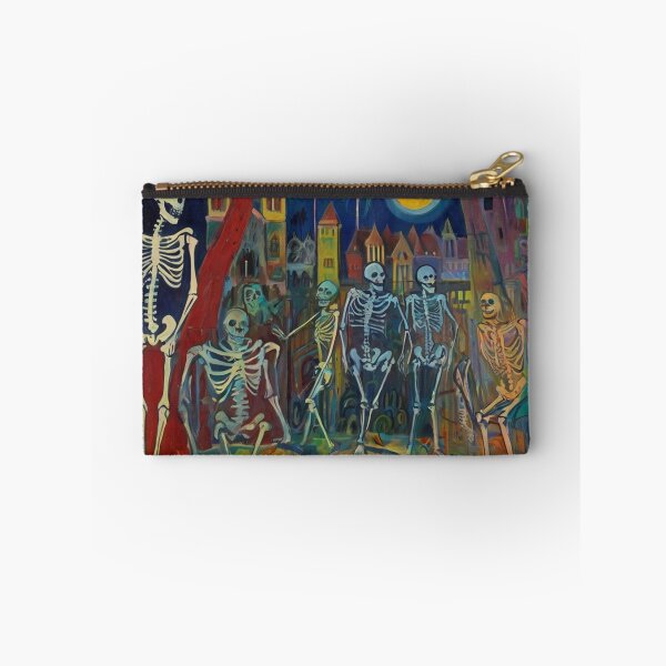 Item preview, Court of Skeletons Day of the Dead expressionist art painting designed and sold by Vintage Designs +.