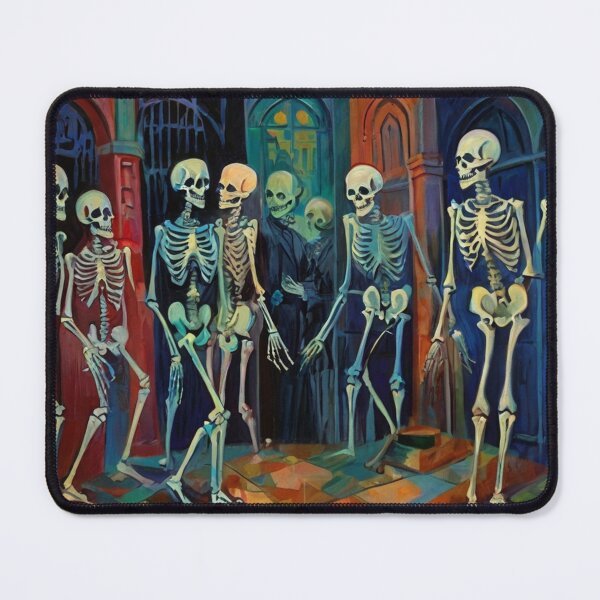Item preview,  Court of Skeletons Day of the Dead expressionist art painting designed and sold by Vintage Designs +.