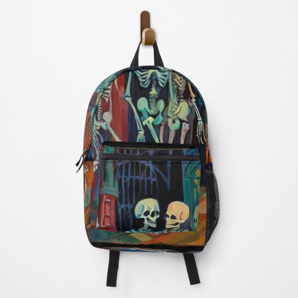 Item preview,  Court of Skeletons Day of the Dead expressionist art painting designed and sold by Vintage Designs +.