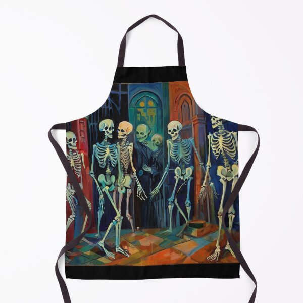 Item preview,  Court of Skeletons Day of the Dead expressionist art painting designed and sold by Vintage Designs +.